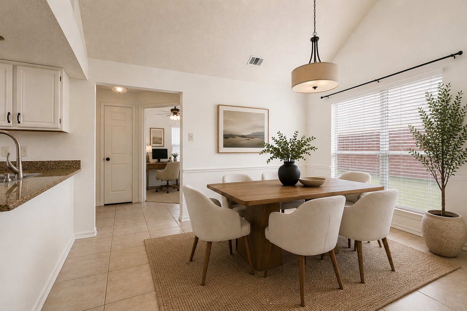 Dining room after staging