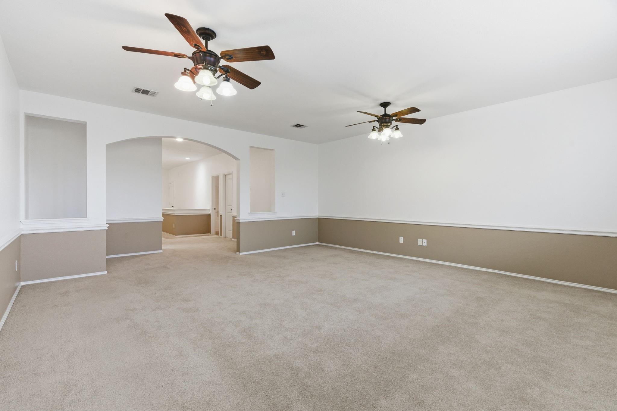 Oversized Game Room before virtual staging
