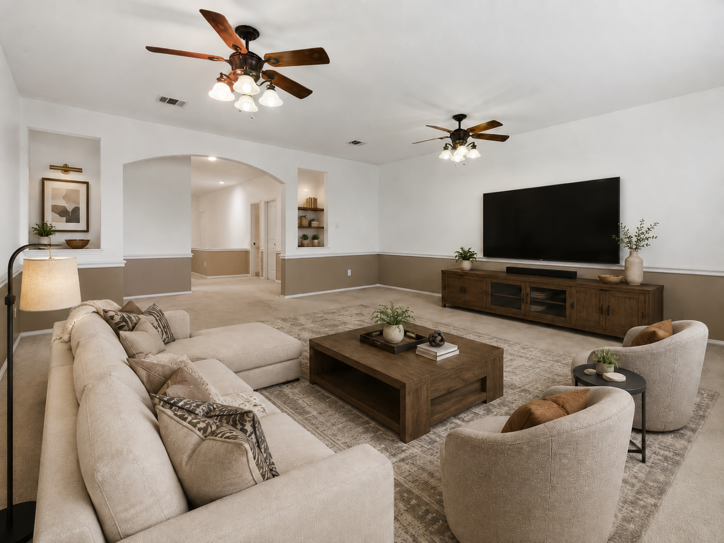 Oversized Game Room after virtual staging