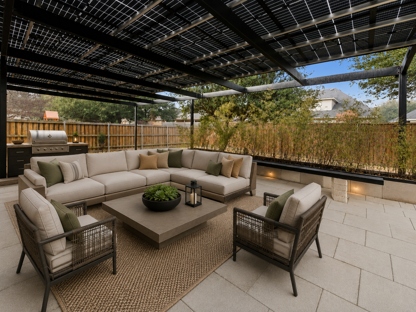 Covered Patio, Ready to Enjoy after exterior enhancement