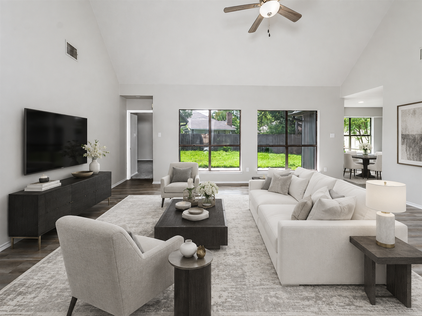 Bright Contemporary Living after virtual staging