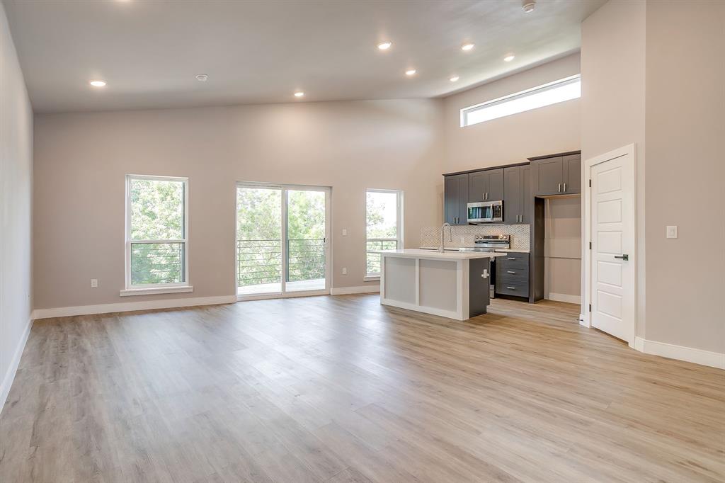 Living + Dining in One View before virtual staging