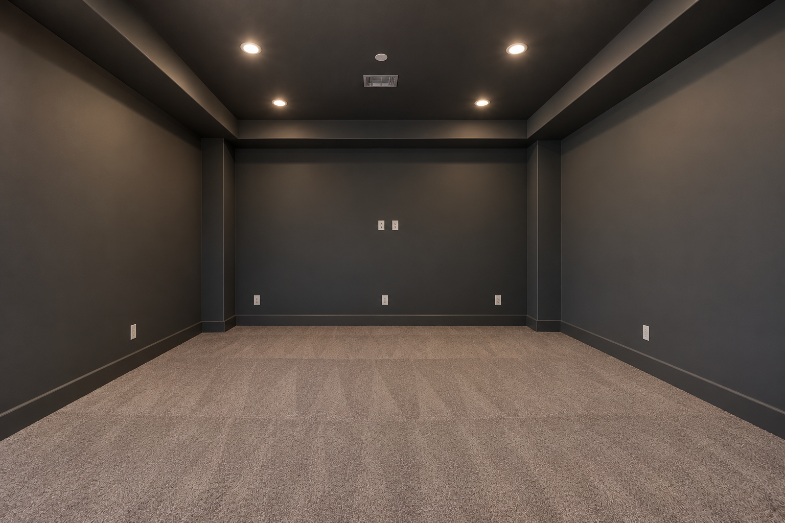 Outstanding Media Room before virtual staging