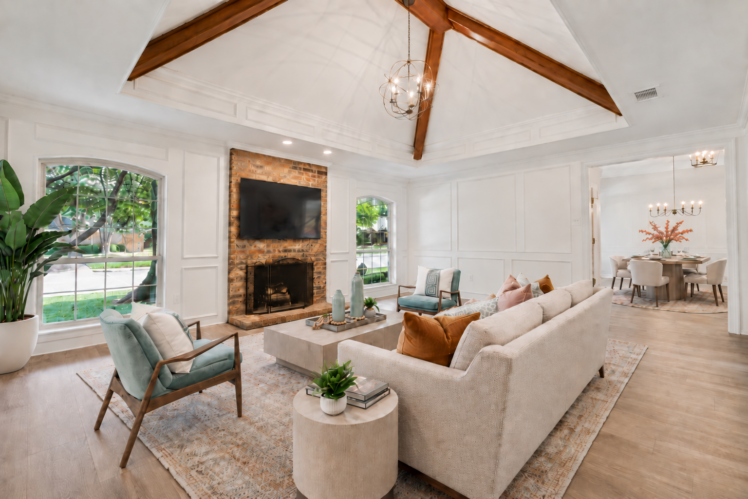 Under the Beams, Around the Fire after virtual staging