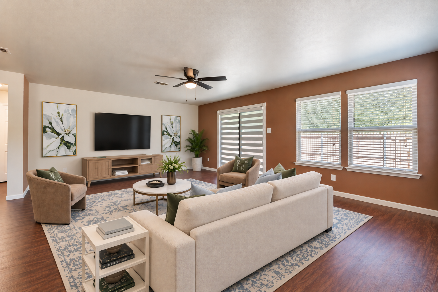 A Long Layout, Thoughtfully Arranged after virtual staging