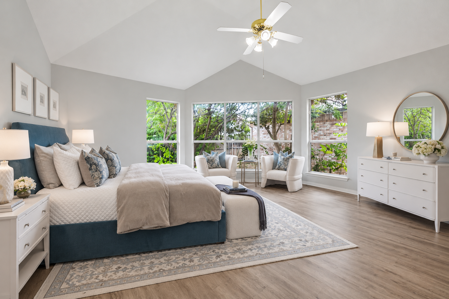 A Retreat Framed by Greenery after virtual staging